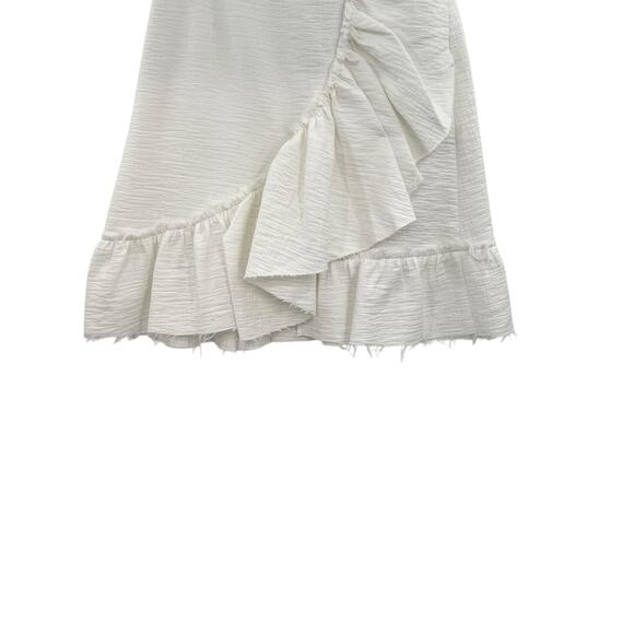 Rachel Comey Bonnie Skirt Ruffle Raw Hem Cotton White Size 6 *Altered - Picture 4 of 12